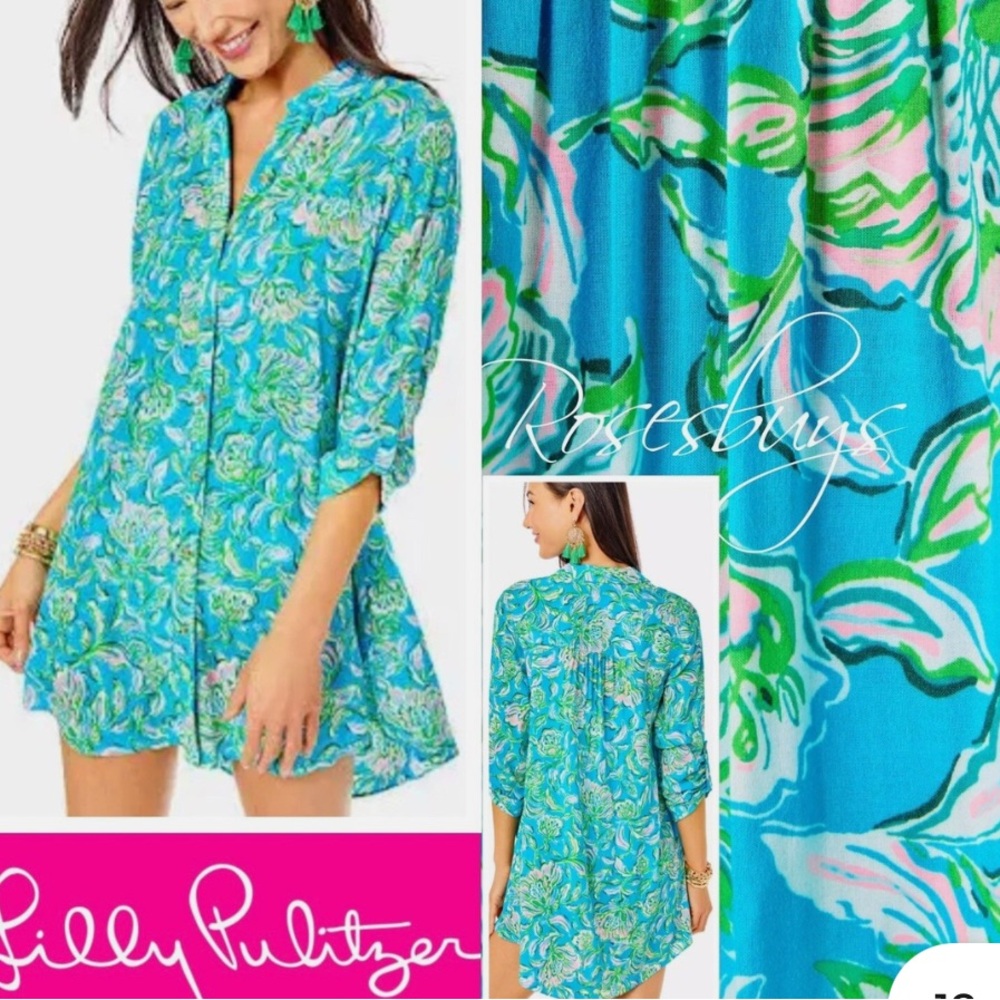 Lilly Pulitzer Vibrant Blue and Green Cover Up
